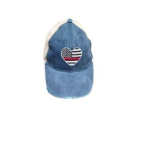 Adams Heart-Shaped Flag Mesh Trucker Hat